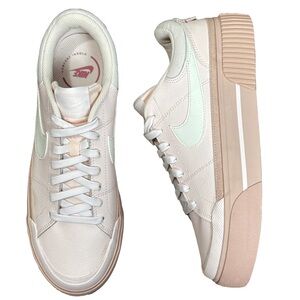 Nike Court Legacy Lift Sneakers – Pale Pink/White, Size 9.5W